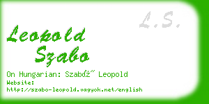 leopold szabo business card